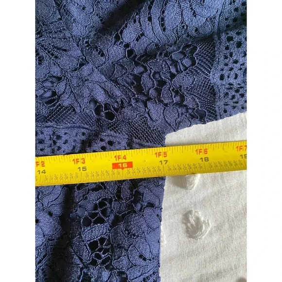 Eliza J Dress Women’s 6 Bell Sleeve Navy Blue Lace - Picture 6 of 8